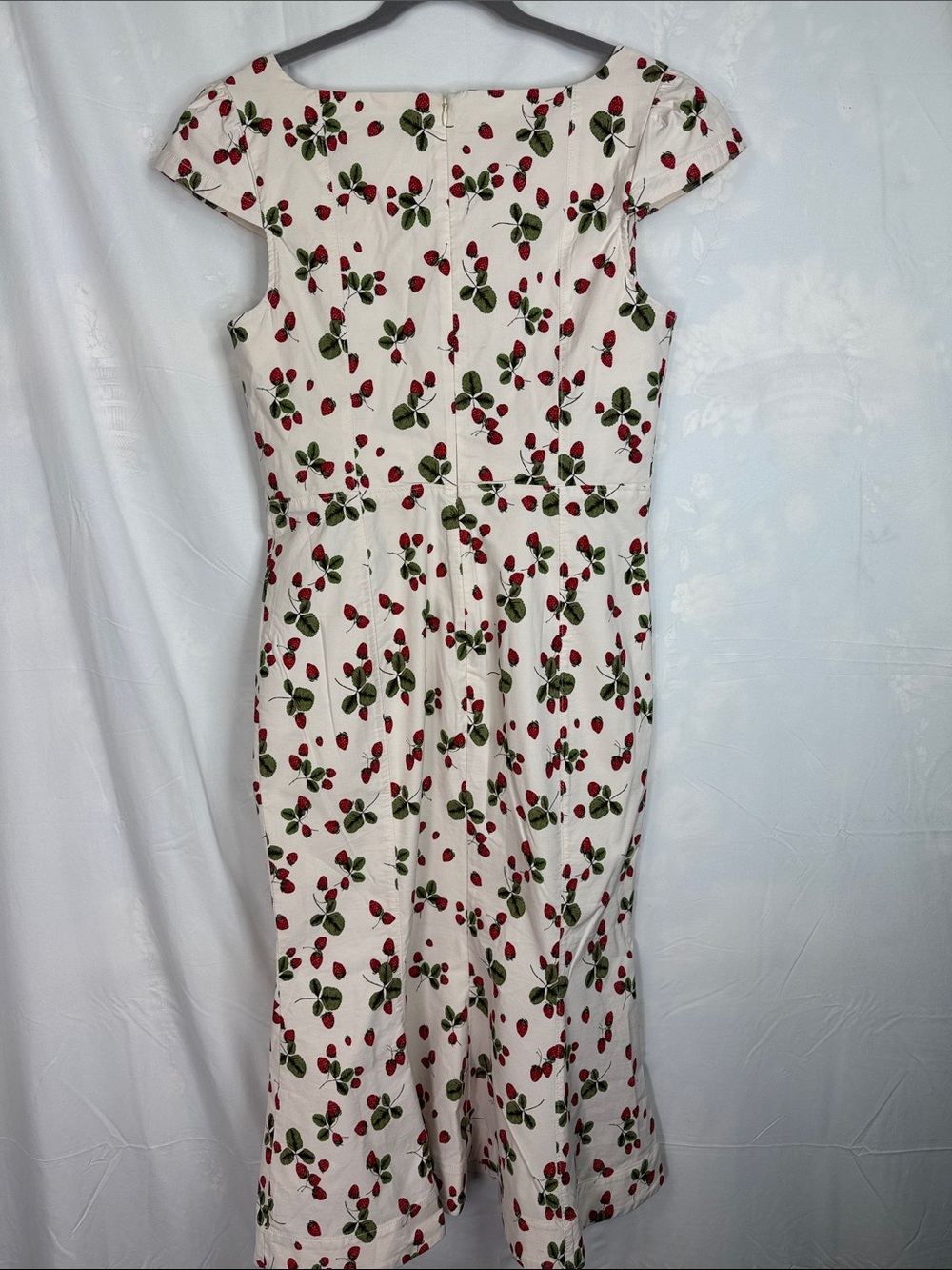 Anthropologie Cream Dress with Red Strawberry Print - Picture 5 of 5
